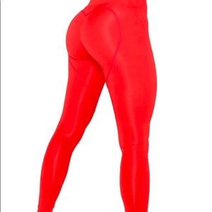 Red luxurious heart butt leggings